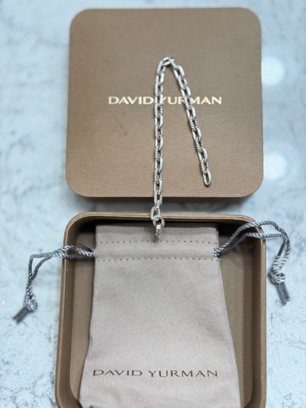 David Yurman Cable Link Chain Silver Link Bracelet